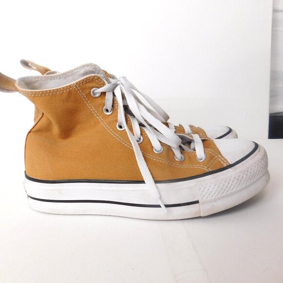 Converse Chuck Taylor All Star High Top Canvas Sneakers Gold Womens 9 Mens 7 - Picture 3 of 8